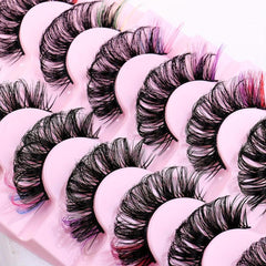 Colored False Eyelashes D Curl Mink Lashes Natural Look Fluffy Eyelashes