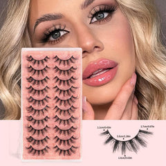 10 Pairs Natural 3D Faux Mink False Eyelashes