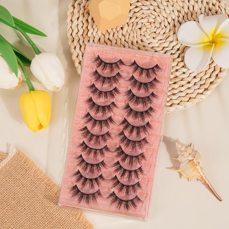 10 Pairs Natural 3D Faux Mink False Eyelashes