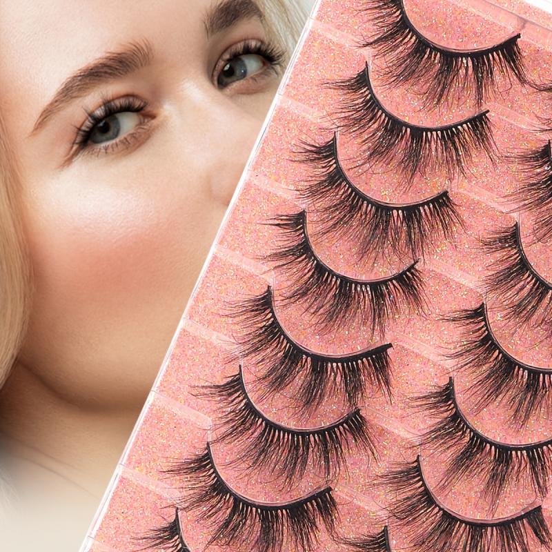 10 Pairs Natural 3D Faux Mink False Eyelashes