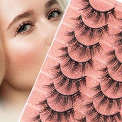 10 Pairs Natural 3D Faux Mink False Eyelashes