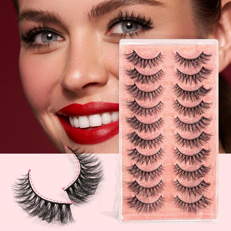 10 Pairs Natural 3D Faux Mink False Eyelashes