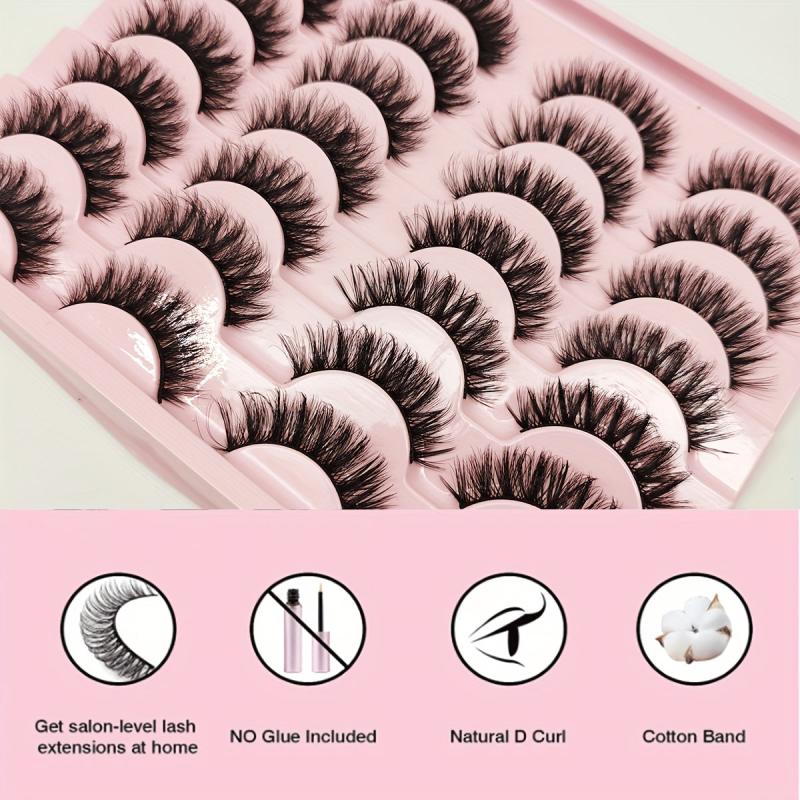 14 Pairs Fluffy Faux Mink False Eyelashes Natural & Dramatic Makeup