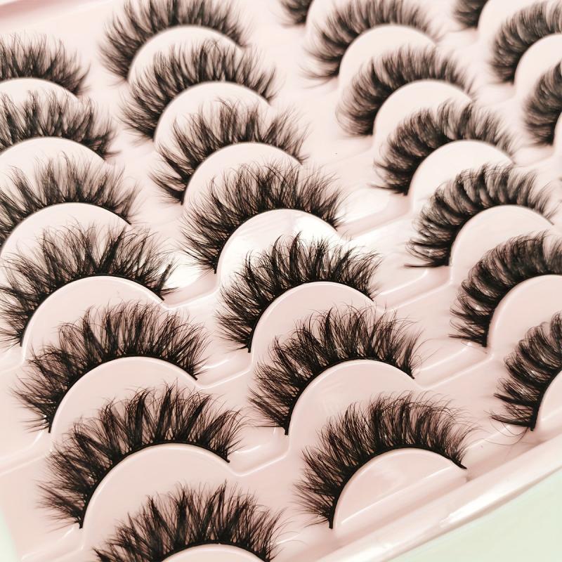14 Pairs Fluffy Faux Mink False Eyelashes Natural & Dramatic Makeup