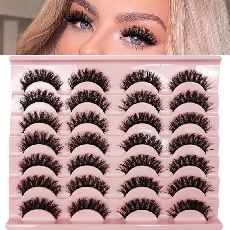 14 Pairs Fluffy Faux Mink False Eyelashes Natural & Dramatic Makeup