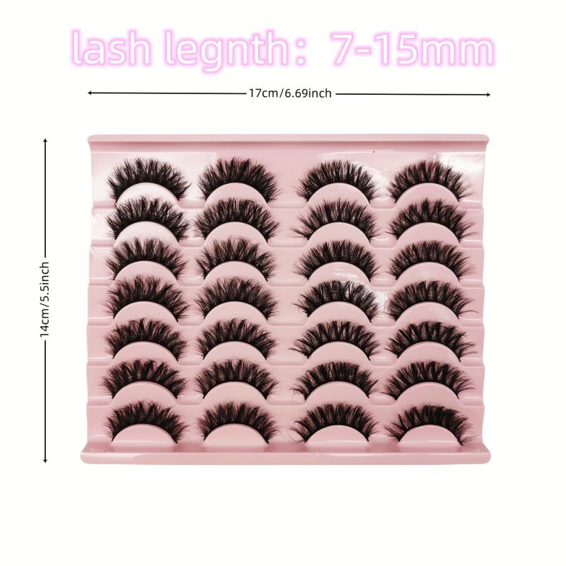 14 Pairs Fluffy Faux Mink False Eyelashes Natural & Dramatic Makeup
