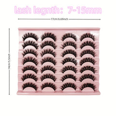 14 Pairs Fluffy Faux Mink False Eyelashes Natural & Dramatic Makeup