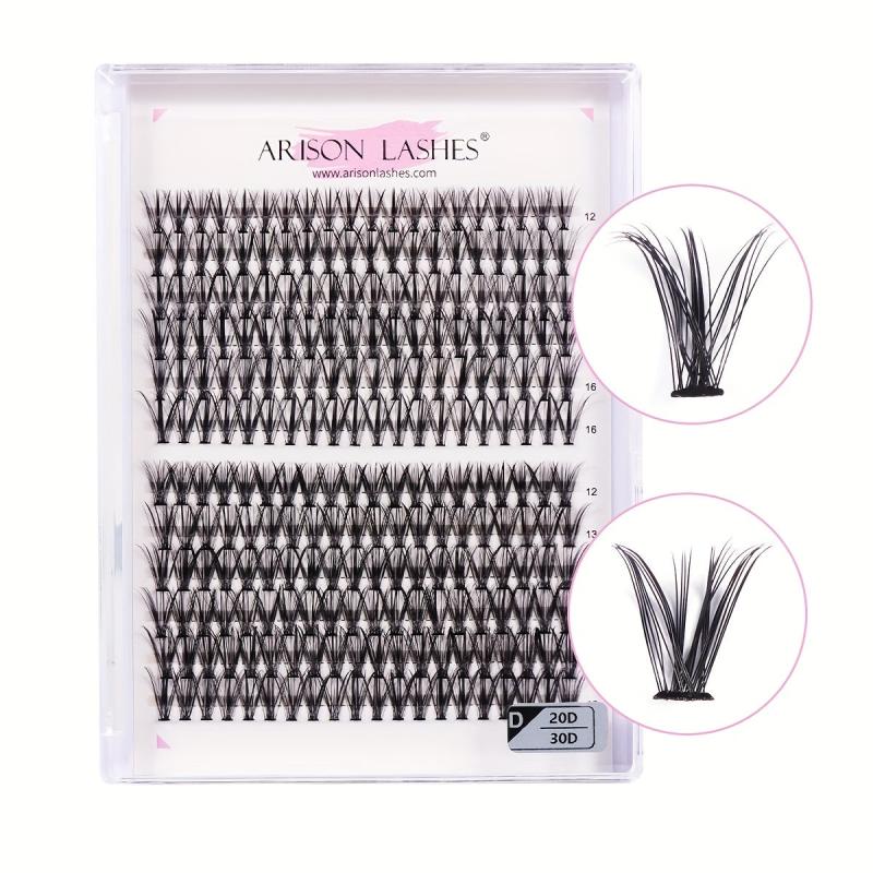 240pcs Cluster Lashes 20D 30 40D 9 16mm Mix D Curling False Eyelashes