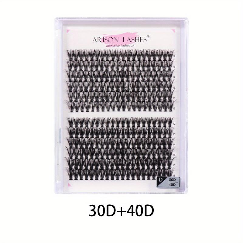 240pcs Cluster Lashes 20D 30 40D 9 16mm Mix D Curling False Eyelashes