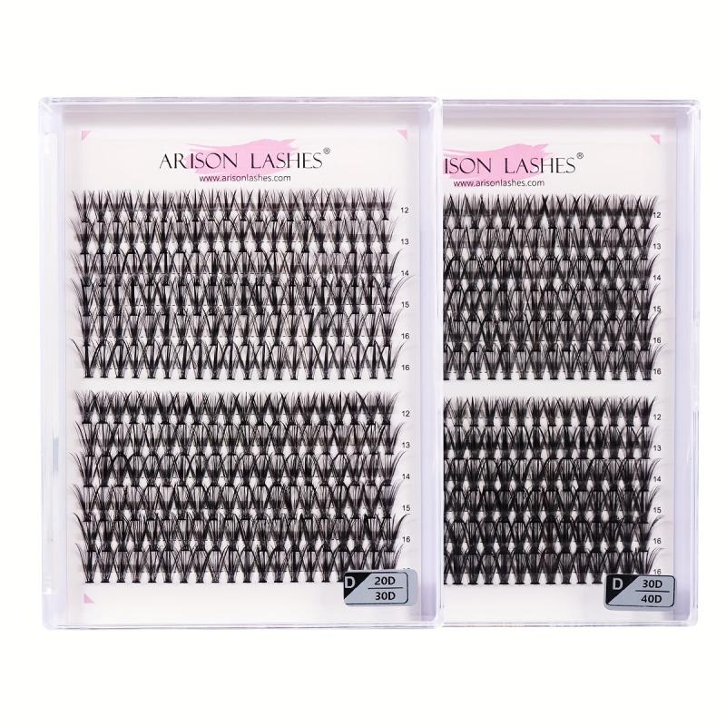 240pcs Cluster Lashes 20D 30 40D 9 16mm Mix D Curling False Eyelashes