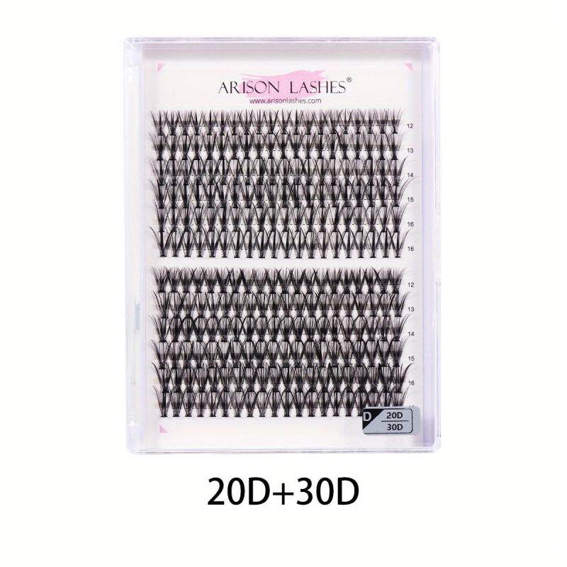 240pcs Cluster Lashes 20D 30 40D 9 16mm Mix D Curling False Eyelashes