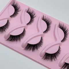 5 Pairs Cat Eye False Eyelashes Natural Faux Mink Lashes