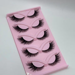 5 Pairs Cat Eye False Eyelashes Natural Faux Mink Lashes