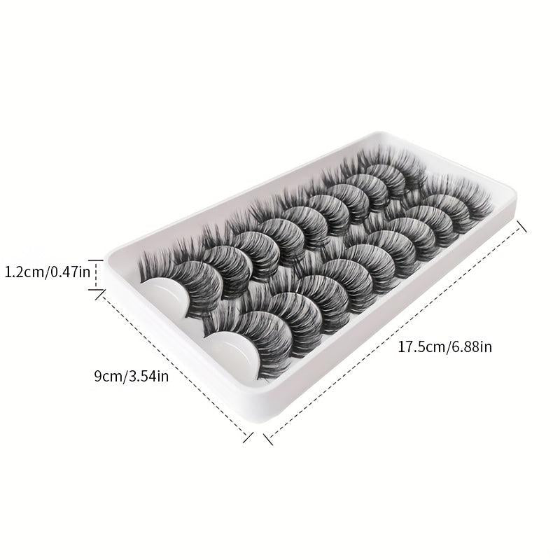 10 Pairs Layer False Eyelashes 3D Curling Thick False Eyelashes