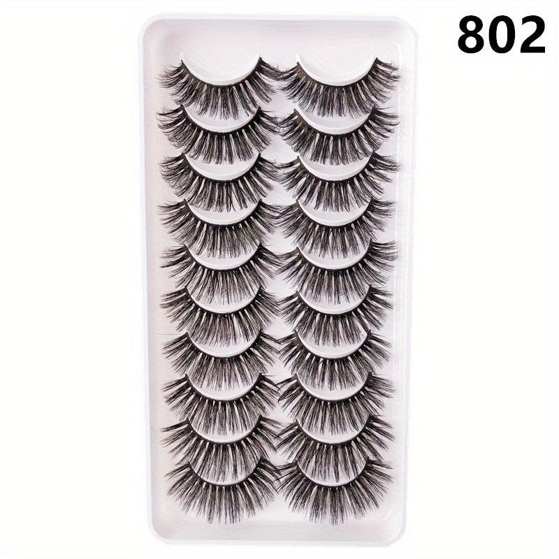 10 Pairs Layer False Eyelashes 3D Curling Thick False Eyelashes
