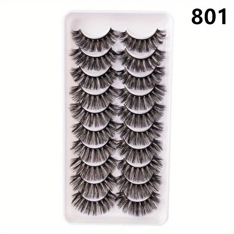 10 Pairs Layer False Eyelashes 3D Curling Thick False Eyelashes