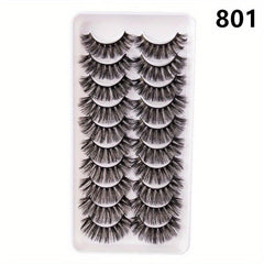 10 Pairs Layer False Eyelashes 3D Curling Thick False Eyelashes