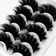 5 Pairs 3D Fluffy False Eyelashes Dramatic Look Thick Makeup Lash