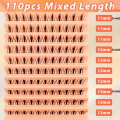 110pcs Clusters Eyelashes Natural Individual Lashes DIY All matched Curling