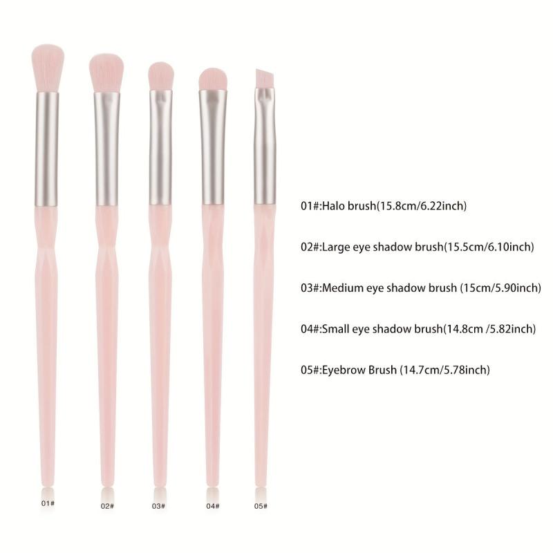 5pcs Eye Makeup Brushes Non Slip Handle Eyeshadow Eyeliner Eyebrow Blending