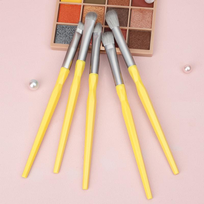 5pcs Eye Makeup Brushes Non Slip Handle Eyeshadow Eyeliner Eyebrow Blending