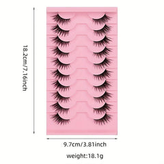10 Pairs Fox Eye Style Natural False Eyelashes