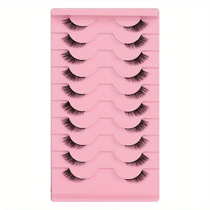 10 Pairs Fox Eye Style Natural False Eyelashes