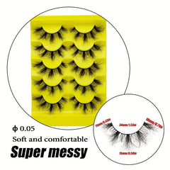 5 Pairs Messy Slender Fibers Fluffy False Eyelashes
