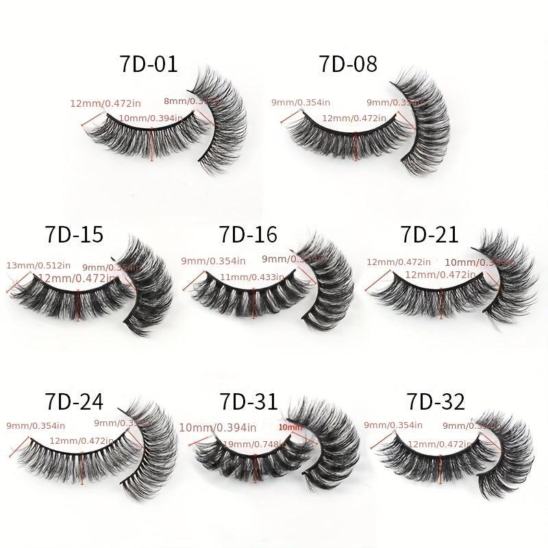 10 Pairs Natural Look Faux Mink Eyelashes 8D Volume Fluffy False Lashes