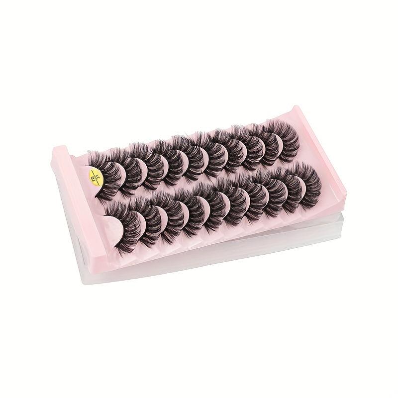 10 Pairs Natural Look Faux Mink Eyelashes 8D Volume Fluffy False Lashes