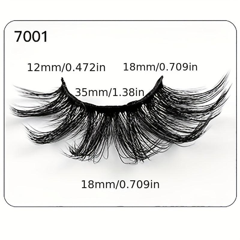 7 Pairs Faux Mink Fluffy Eyelashes Long Lasting Wispy Natural Lashes