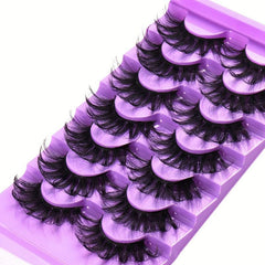 7 Pairs Faux Mink Fluffy Eyelashes Long Lasting Wispy Natural Lashes