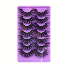 7 Pairs Faux Mink Fluffy Eyelashes Long Lasting Wispy Natural Lashes