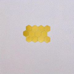12pcs Hexagon Mirror Wall Stickers DIY Apartment Decor Easy Apply