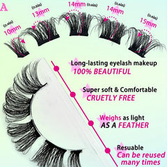 7 Pairs Segmented False Eyelashes Clusters Fluffy Thick Curling Sexy Cat Eye