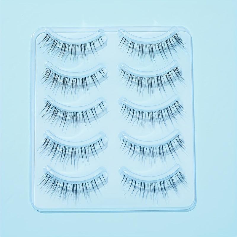 5 Pairs Crisscross False Lashes Natural Look Long Eyelashes Extension
