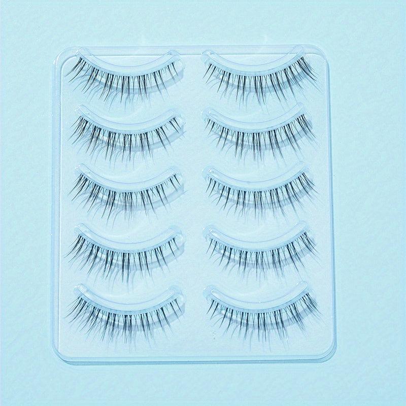 5 Pairs Crisscross False Lashes Natural Look Long Eyelashes Extension