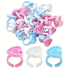 25pcs Heart Glue Rings for Eyelash Extensions Lash Glue Holders