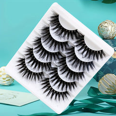 5 Pairs Cat Eye Lashes Fluffy Wispy 3D Dramatic Long Thick Curly False Eyelashes