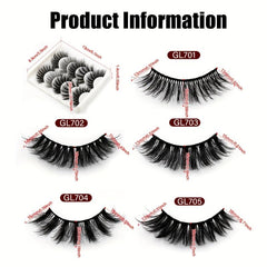 5 Pairs Cat Eye Lashes Fluffy Wispy 3D Dramatic Long Thick Curly False Eyelashes