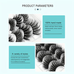 5 Pairs Cat Eye Lashes Fluffy Wispy 3D Dramatic Long Thick Curly False Eyelashes