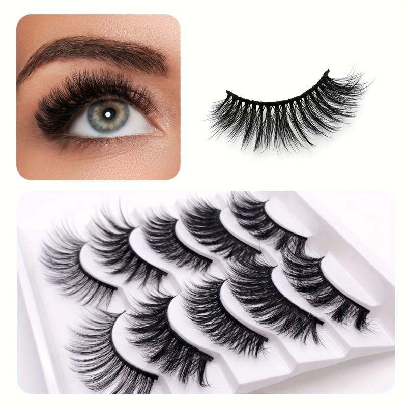 5 Pairs Cat Eye Lashes Fluffy Wispy 3D Dramatic Long Thick Curly False Eyelashes