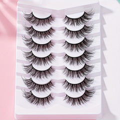 7 Pairs C Curling Doll Style Manga False Eyelashes Natural Look