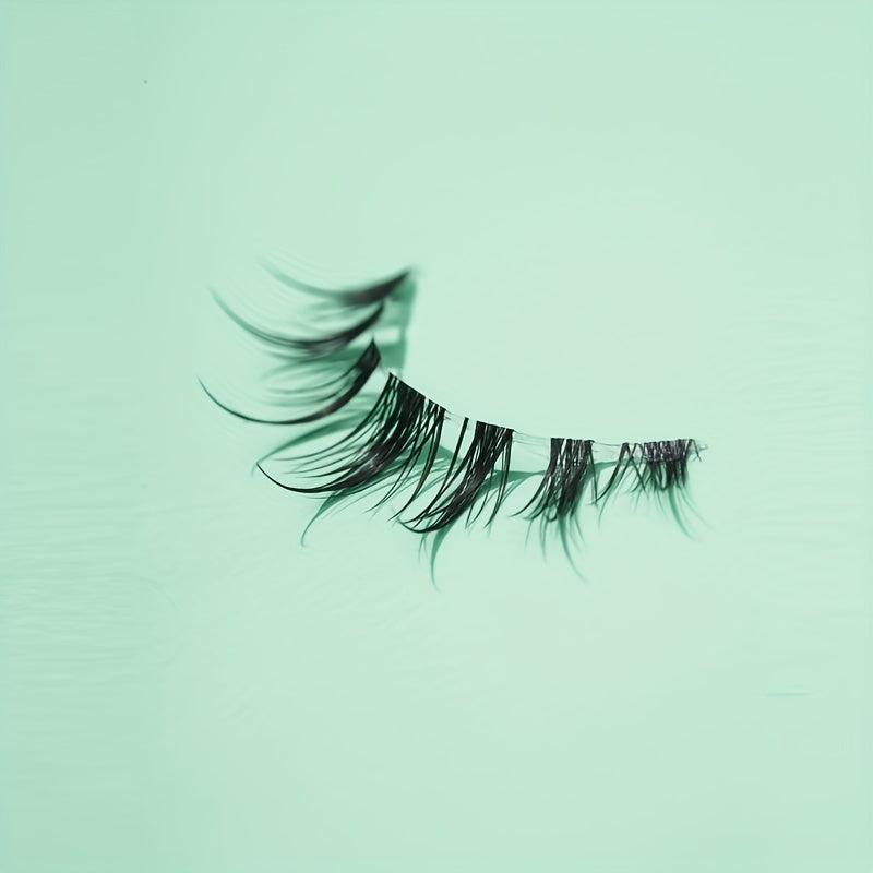 5 Pairs 12mm Spiky Manga Lashes Crisscross Clear Band False Eyelash