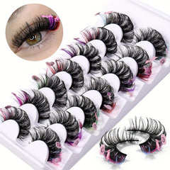 Colorful Fluffy Long Thick False Eyelashes for Halloween Party