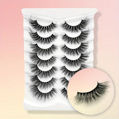 7 Pairs 3D Mink False Eyelashes Natural Look Thick Soft False Eyelashes
