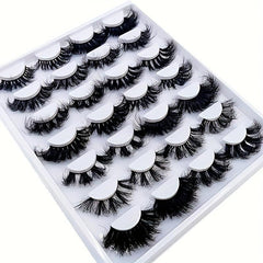 14 Pairs Fluffy Mix Lashes 3D Faux Mink Long Natural Look False Eyelashes