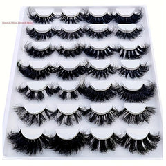 14 Pairs Fluffy Mix Lashes 3D Faux Mink Long Natural Look False Eyelashes