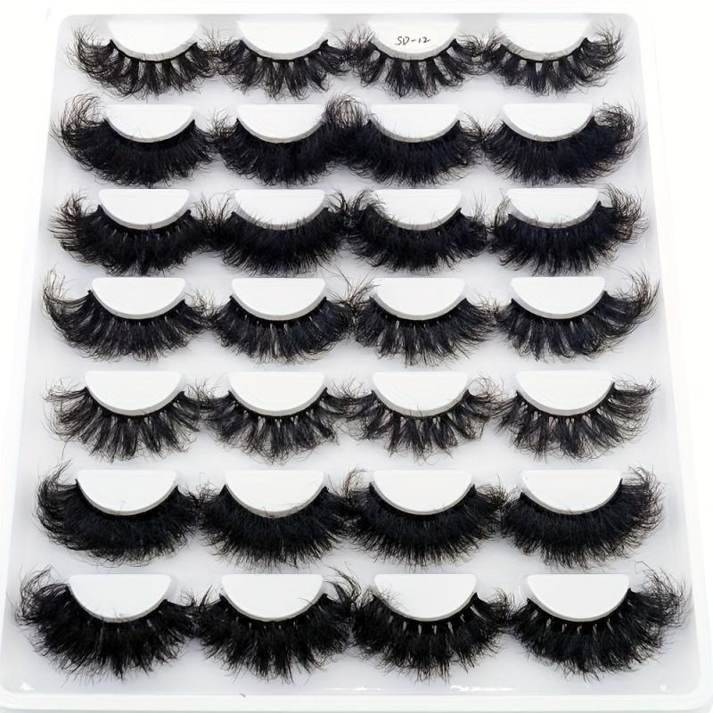 14 Pairs Fluffy Mix Lashes 3D Faux Mink Long Natural Look False Eyelashes