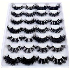 14 Pairs Fluffy Mix Lashes 3D Faux Mink Long Natural Look False Eyelashes